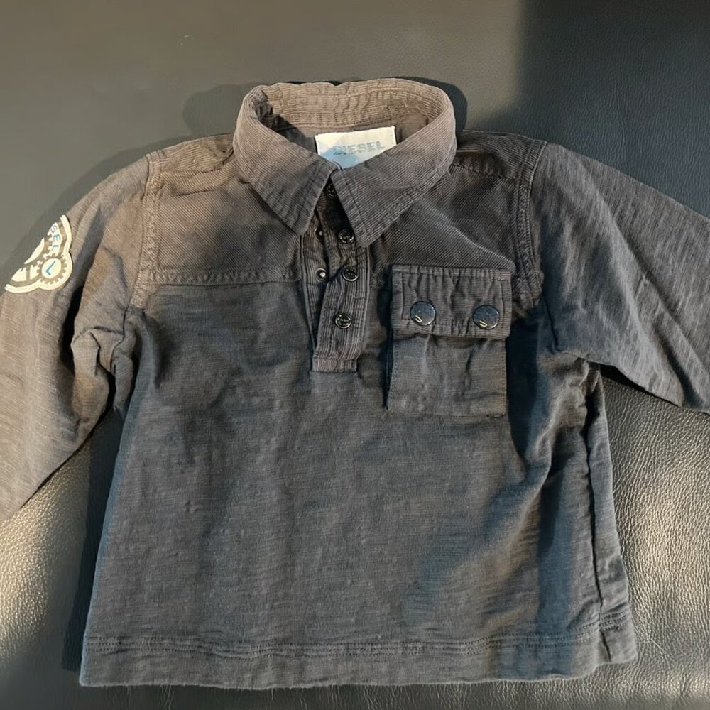 Baby Diesel Half Button Up Shirt.